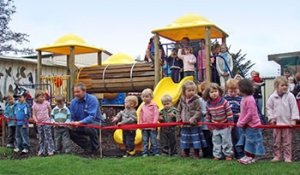 The opening of the new playground at Outram Playcentre