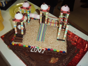 A playground cake to mark the celebration.