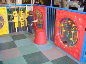 Engaging fun filled activity panels seen here in a Indoor play area designed and installed by Playgear™ by A.J Grant