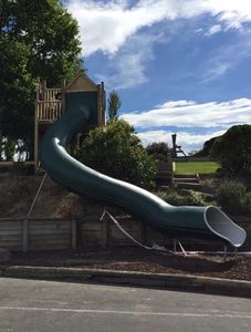 Newly completed Fibreglass Tunnel Slide for local Dunedin School, produced by A.j Grant, just add kids!