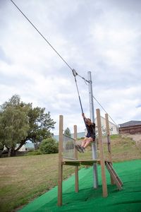 PLAYGEAR™ Flying Fox, great fun gliding along the high strength cable on a pommel seat.