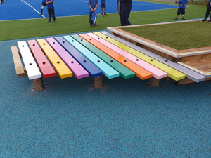Giant Xylophone Seat at Primary School in South Otago 